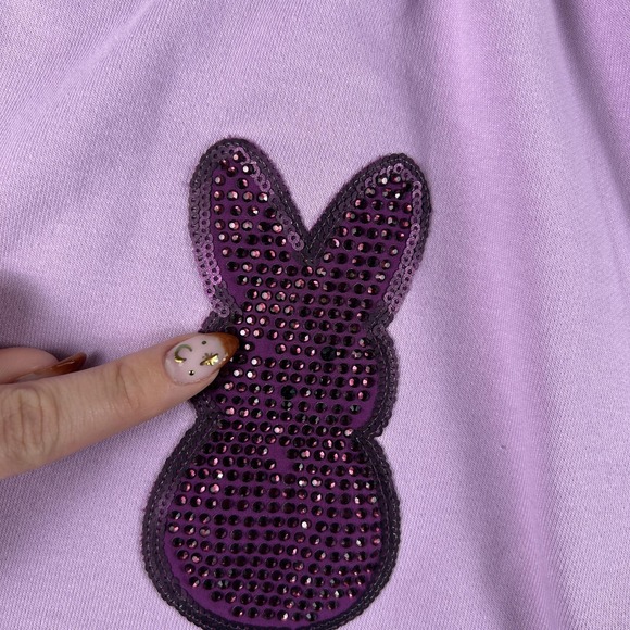 Queen Of Sparkles Shorts Womens XXL Purple Bunny Sequin Sweat Easter Lounge - Picture 12 of 16
